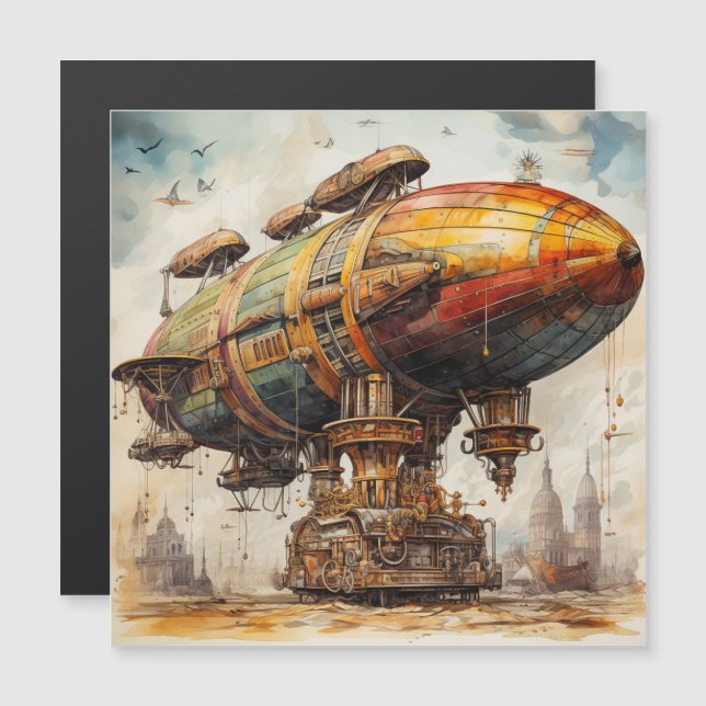 Vintage Steampunk Zeppelin (1) (Fram/baksida)