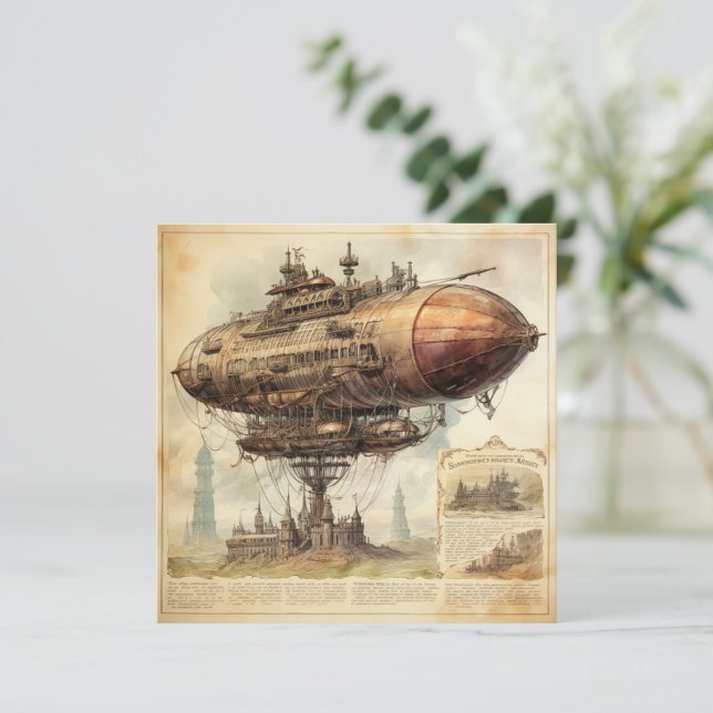 Vintage Steampunk Zeppelin (10) (Stående Fram)