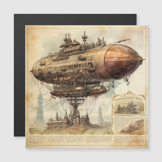 Vintage Steampunk Zeppelin (10) (Fram/baksida)