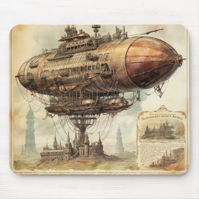 Vintage Steampunk Zeppelin (10) Musmatta (Framsidan)