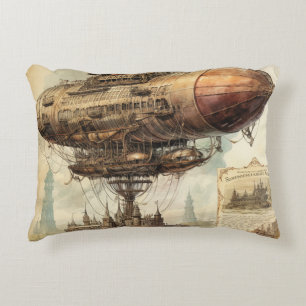 Vintage Steampunk Zeppelin (10) Prydnadskudde