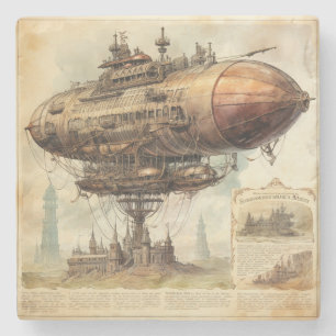 Vintage Steampunk Zeppelin (10) Stenunderlägg