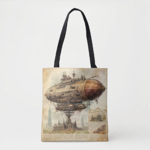 Vintage Steampunk Zeppelin (10) Tygkasse