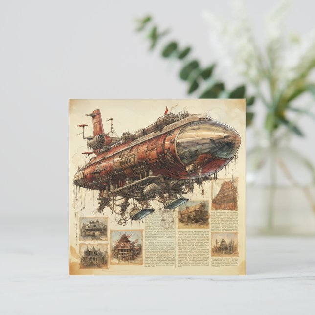 Vintage Steampunk Zeppelin (11) (Stående Fram)