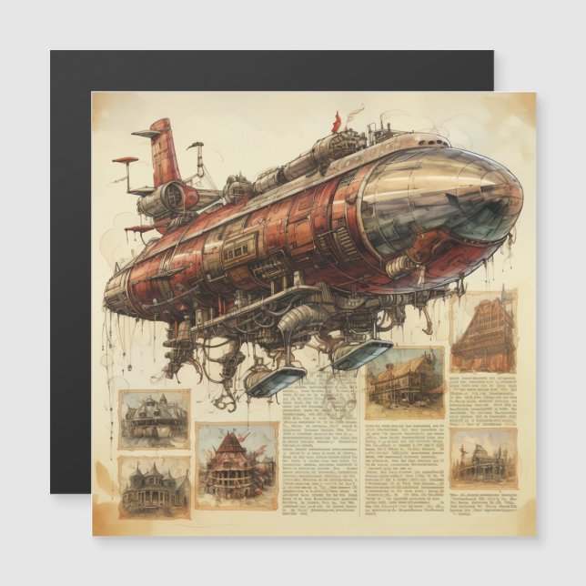 Vintage Steampunk Zeppelin (11) (Fram/baksida)