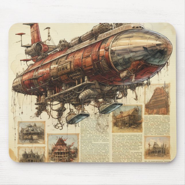 Vintage Steampunk Zeppelin (11) Musmatta (Framsidan)