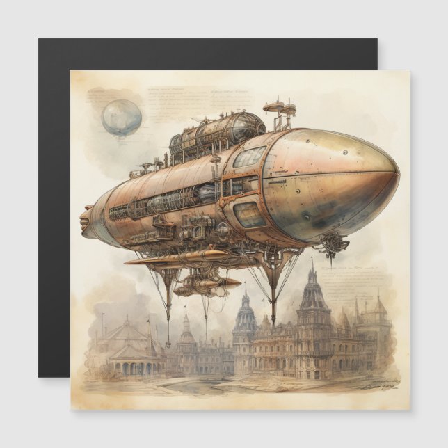 Vintage Steampunk Zeppelin (12) (Fram/baksida)