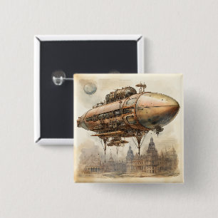Vintage Steampunk Zeppelin (12) Knapp