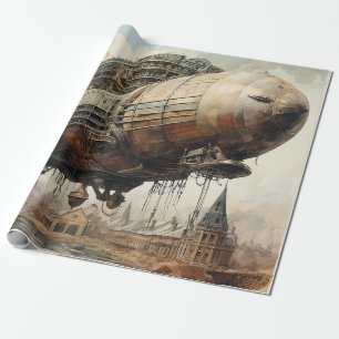 Vintage Steampunk Zeppelin (2) Presentpapper
