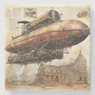 Vintage Steampunk Zeppelin (3) Stenunderlägg