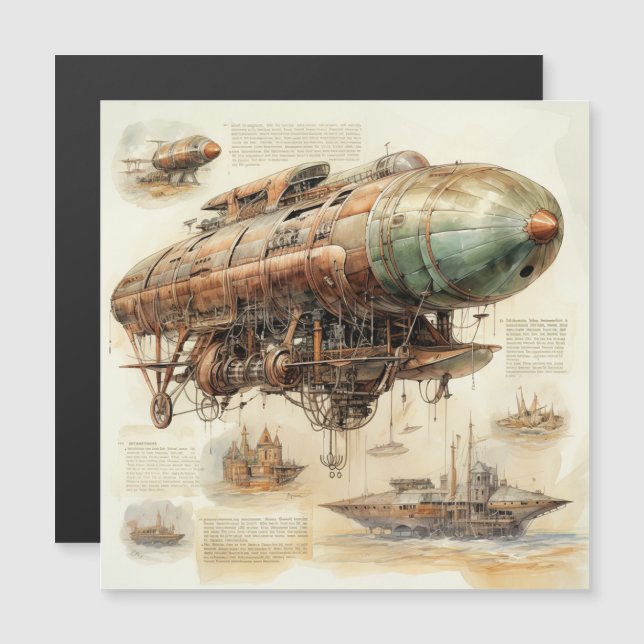 Vintage Steampunk Zeppelin (4) (Fram/baksida)