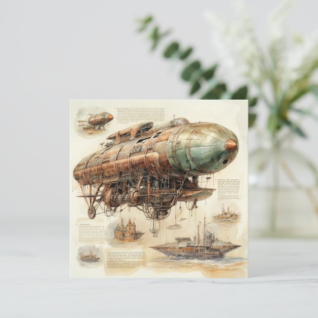 Vintage Steampunk Zeppelin (4) (Stående Fram)
