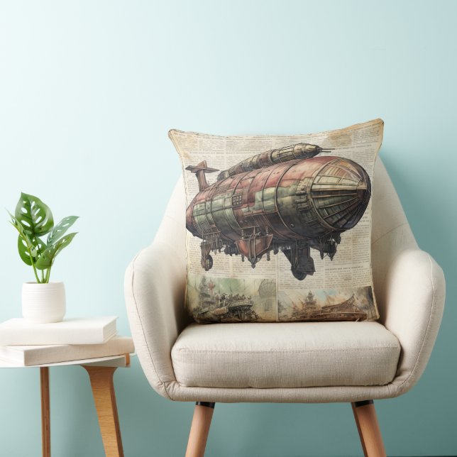Vintage Steampunk Zeppelin (6) Kudde (Stol)