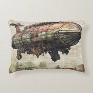 Vintage Steampunk Zeppelin (6) Prydnadskudde