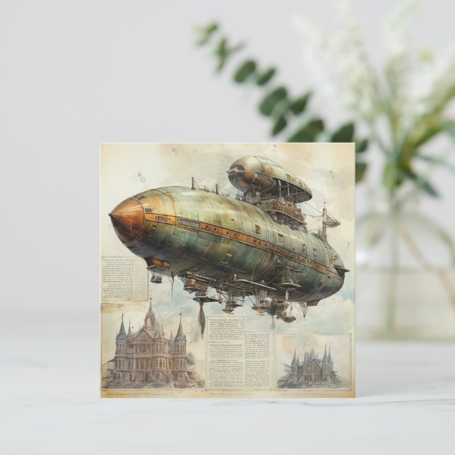 Vintage Steampunk Zeppelin (7) (Stående Fram)