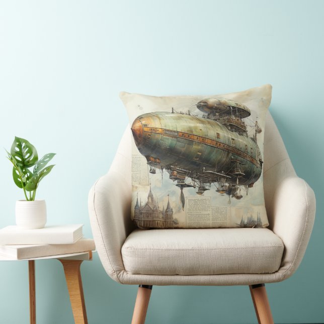 Vintage Steampunk Zeppelin (7) Kudde (Stol)