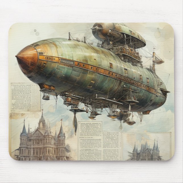 Vintage Steampunk Zeppelin (7) Musmatta (Framsidan)