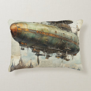 Vintage Steampunk Zeppelin (7) Prydnadskudde
