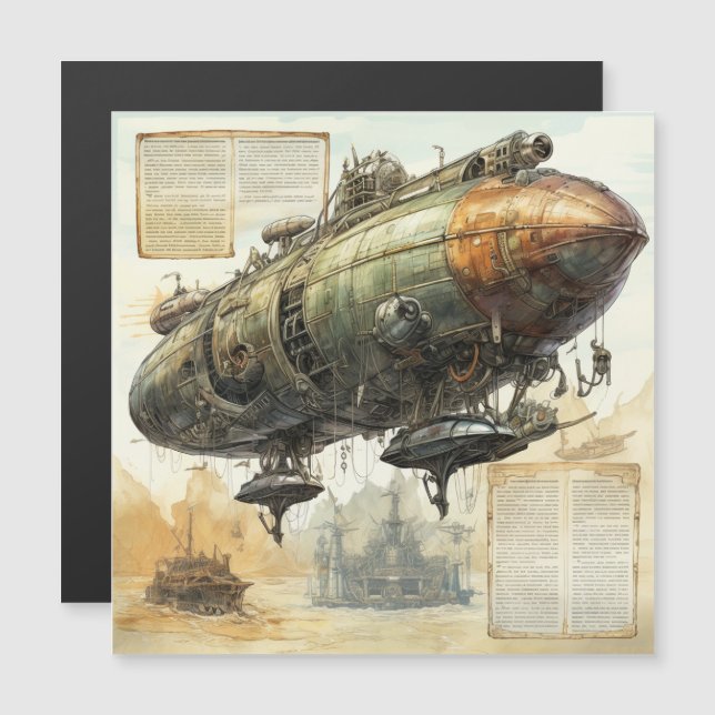 Vintage Steampunk Zeppelin (8) (Fram/baksida)