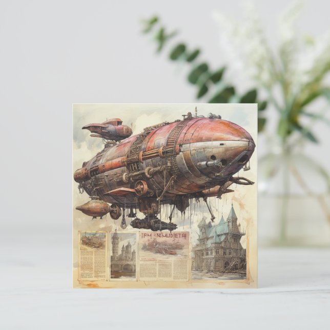Vintage Steampunk Zeppelin (9) (Stående Fram)