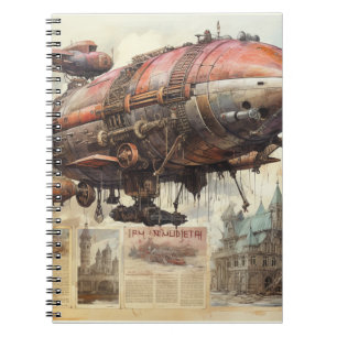 Vintage Steampunk Zeppelin (9) Anteckningsbok