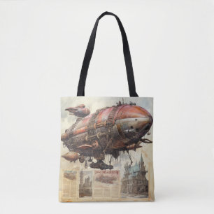 Vintage Steampunk Zeppelin (9) Tygkasse