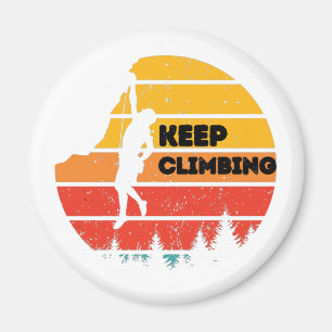 Vintage Sten klätteruppgång Retro Climate Silhouet Magnet