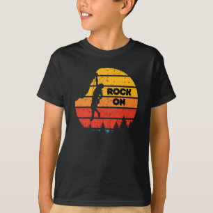 Vintage sten klätterupprullning, böjning t shirt