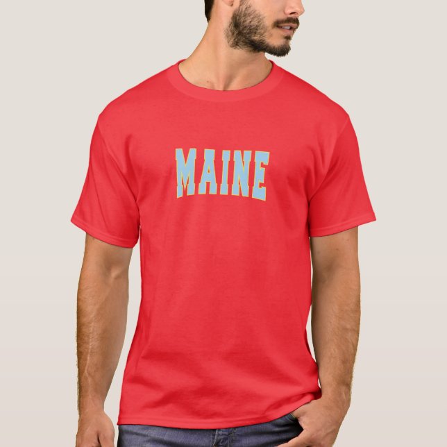 Vintage Stencil Maine-tillstånd T Shirt (Framsida)