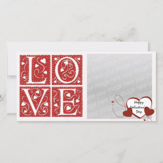 Vintage Stencil Valentine Kärlek Brev Anpassningsb Julkort