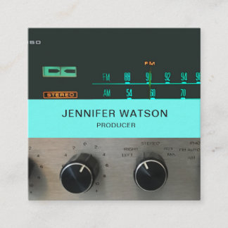 Vintage Stereo-affärskort Fyrkantigt Visitkort