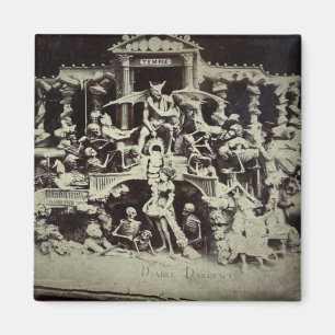 Vintage Stereoview gör att Djävulen den Magnet