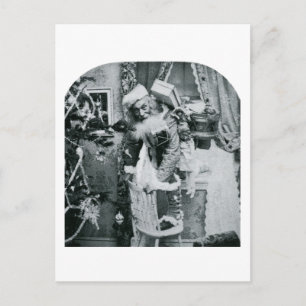 Vintage Stereoview - julleverans Helg Vykort