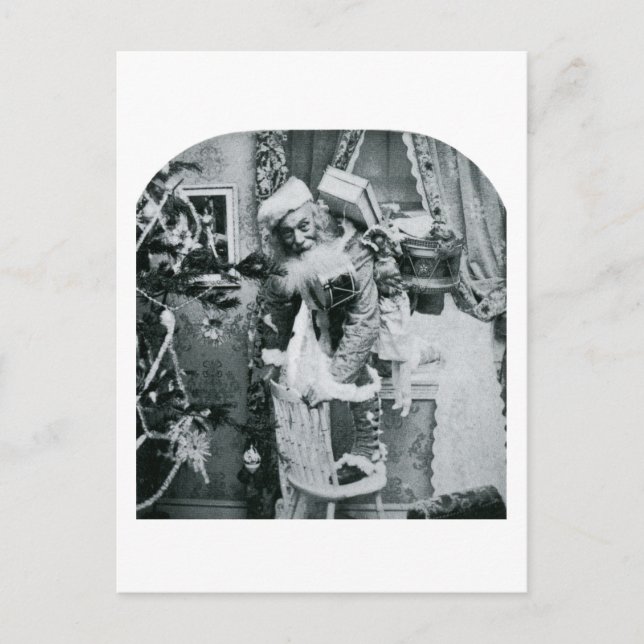 Vintage Stereoview - julleverans Helg Vykort (Framsida)