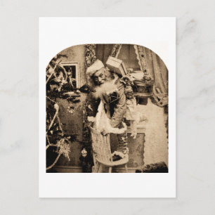 Vintage Stereoview - julleverans Helg Vykort