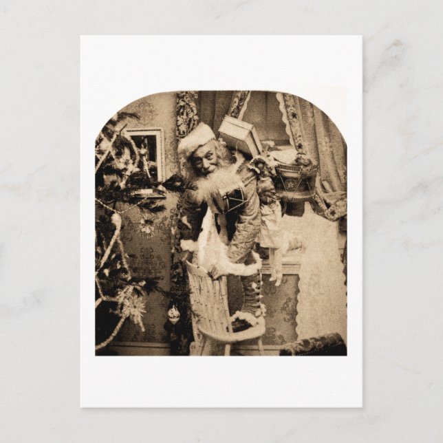 Vintage Stereoview - julleverans Helg Vykort (Framsida)