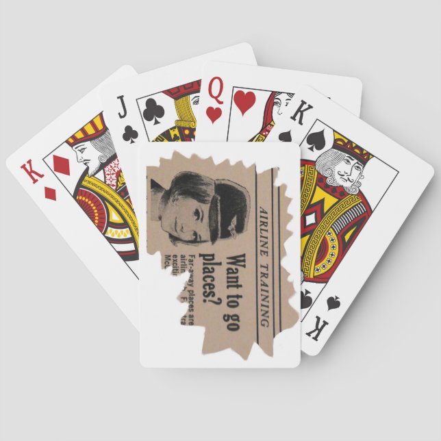 Vintage Stewardes Flight Attendant Casinokort (Baksidan)