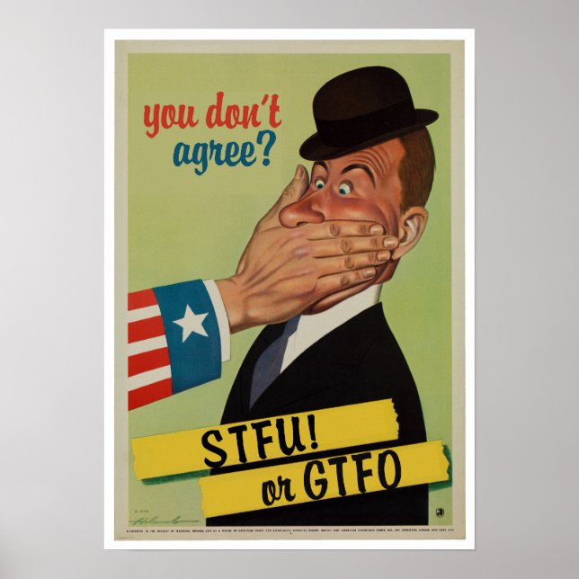 Vintage STFU eller GTFO Poster (Framsidan)