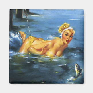 Vintage-stift-flicka Magnet