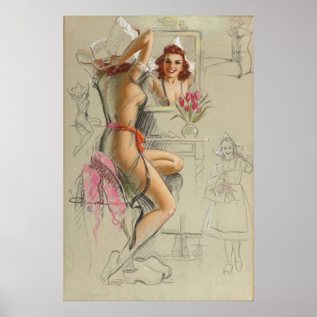 Vintage-stift upp flicka poster (Framsidan)