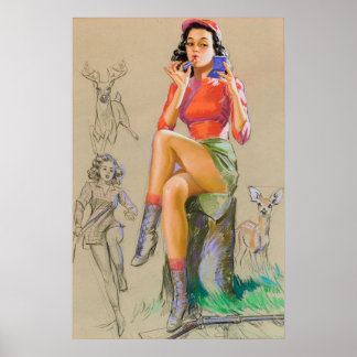 Vintage-stift upp flicka poster