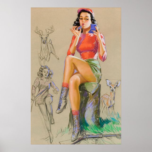Vintage-stift upp flicka poster (Framsidan)