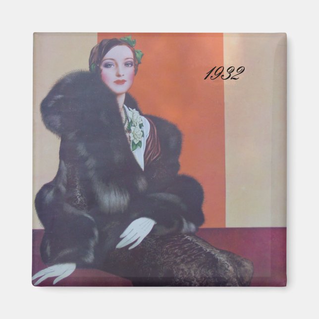 Vintage Stil 1932 Magnet (Framsidan)
