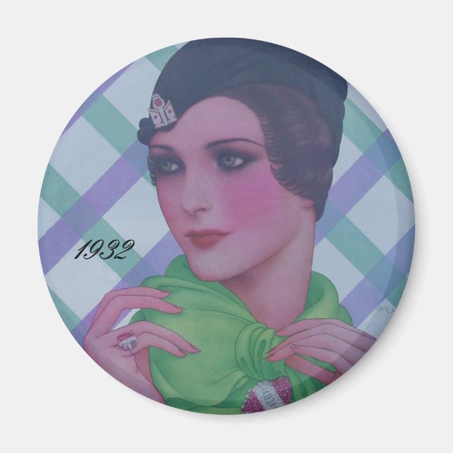 Vintage Stil 1932 Magnet (Framsidan)