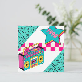 Vintage Stil 1990 Stereo Inbjudningar