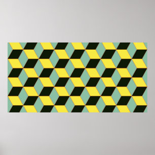vintage stil 3D geometrisk sömlös mönster med c Poster