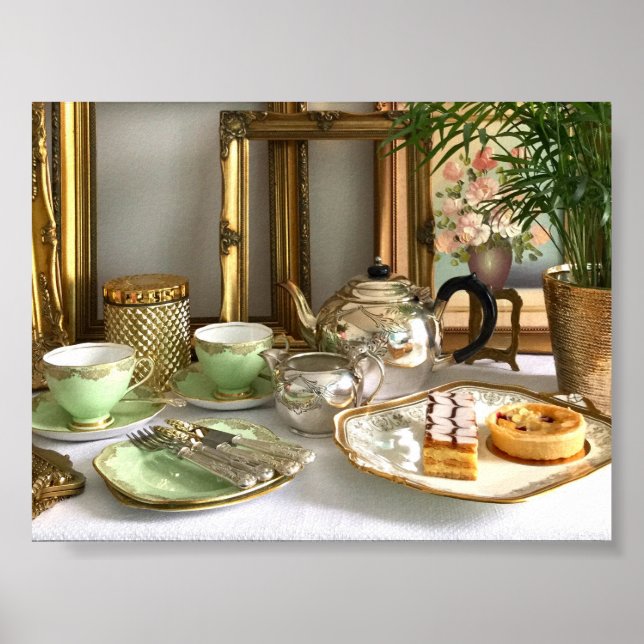 Vintage Stil Aeftermiddag Tea Poster (Framsidan)