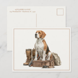 Vintage stil akvarell jakt hund hund vykort