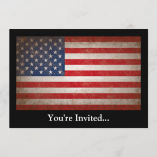 Vintage Stil American Flagga Patriotic Design Inbjudningar