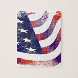 Vintage Stil Amerikanska Flagga Pussel